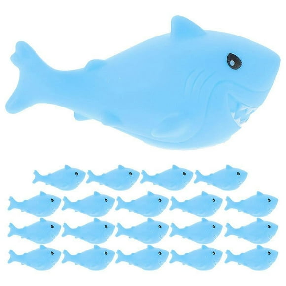 20pcs Baby Bath Toy Kids Bath Shark Toys Babies Bathtub Toys Squeaky Shower Toys