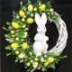 thumbnail image 1 of 2D Easter Wreath Door Decoration Butterfly Egg Seasonal Spring Party Garland Ornament Props Yellow Rabbit, 1 of 2