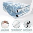 thumbnail image 4 of Quilts Full Size, Sky Blue Palm Leaves Coastal Soft Comforter Bedding Set for Bed, Summer Tropical Botanical Lightweight Quilted Bedspread with Pillow Cover(2 Pieces) for All Season, 78x90 Inch, 4 of 9