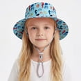 thumbnail image 2 of Toddler Boys Girls Bucket Hat Summer Wide Brim Outdoor Sun Hat For Toddler Baby Kids Fishing Hat UPF 50+ Breathable Sun Hat Beach Hat Gibobby,6-10 Years,Light Blue, 2 of 5