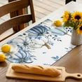 thumbnail image 5 of Fall Placemats Set of 4 Blue White Pumpkin Place Mats Thanksgiving Placemat Flowers Eucalyptus Leaves Table Mats for Dining Kitchen Table Holiday Dinner Party Home Fall Decorations 13x19 Inch, 5 of 8