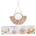 thumbnail image 4 of OATIPHO Raffia Decorative Mirror Beige Handmade Wall Art for Home Decoration, 4 of 8