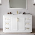 thumbnail image 2 of Wyndham Collection Miranda 54" Wood&Marble Single Bathroom Vanity in White/Gold, 2 of 7