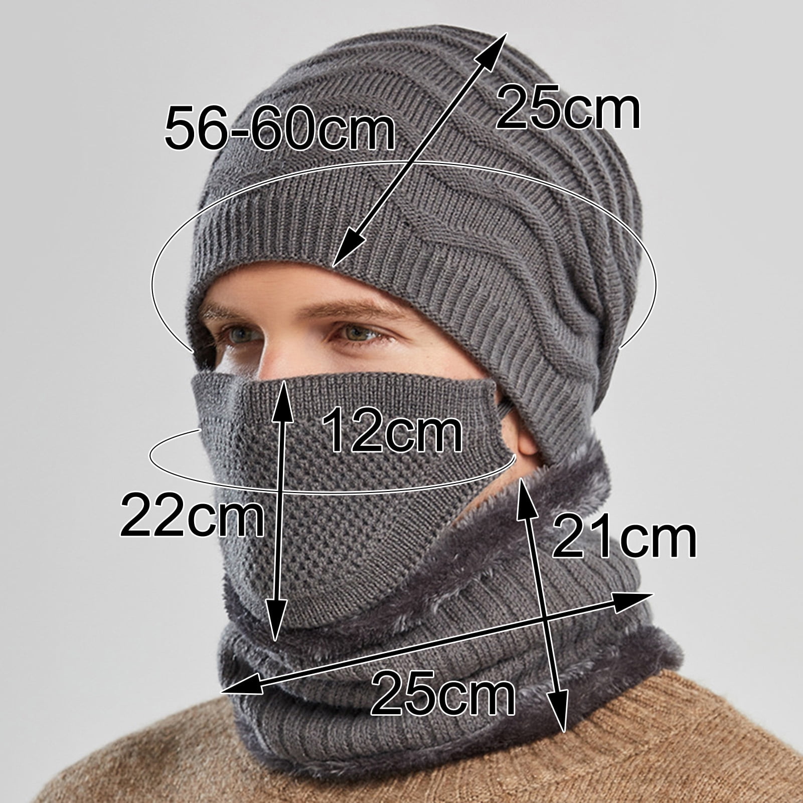 Sarkoyar Winter Hat Knitting Neck Brace Yarn Padded Knitted Neck Protector  Men Hat for Daily Life