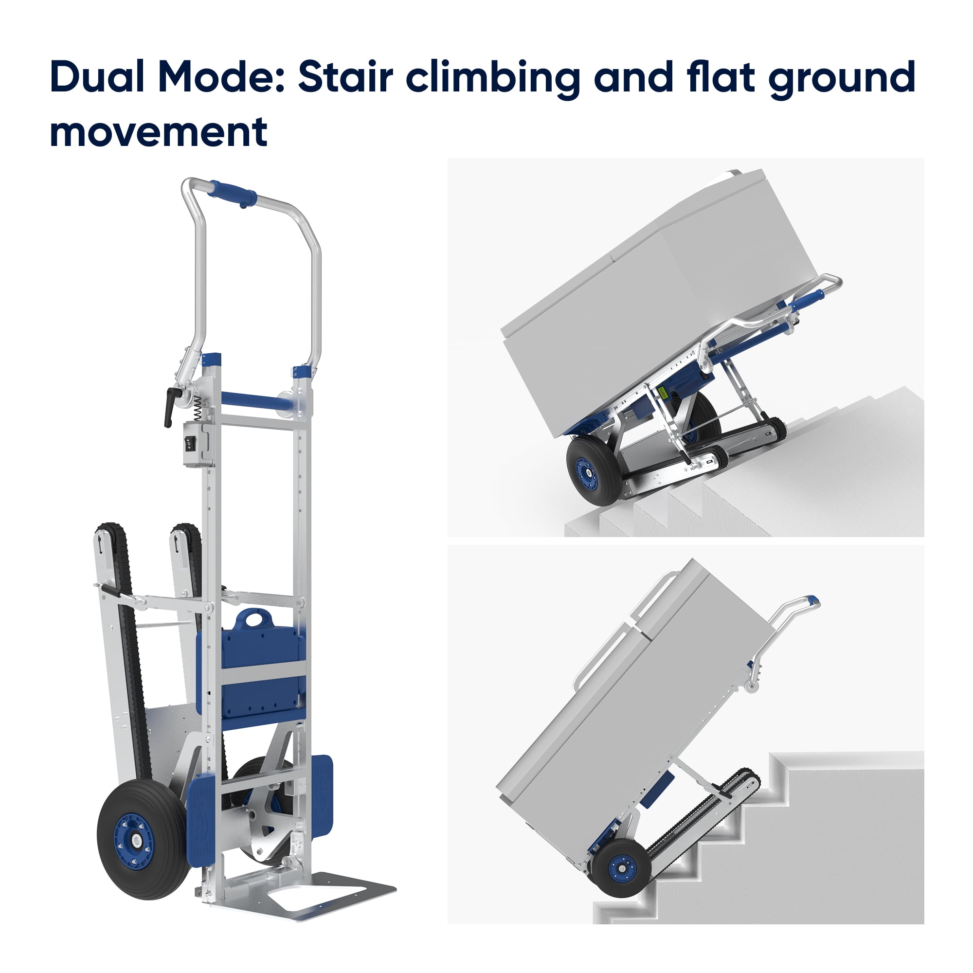 Powered Track Stair Climbing Hand Truck with Brakes 330 lb Capacity, Aluminum Stair Climber Dolly, Lightweight & Portable, Easy to Operate