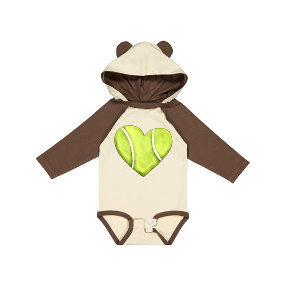 Inktastic Tennis Ball in Heart Boys or Girls Long Sleeve Baby Bodysuit