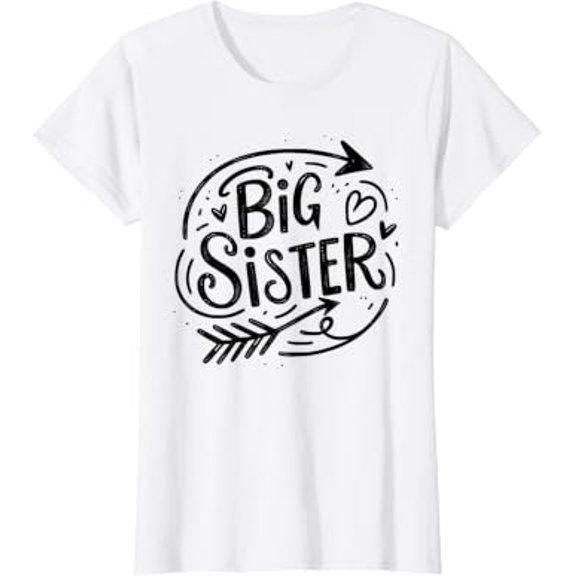 Women Big Sister Sibling Shower Best Gift T-Shirt, Size S-5XL