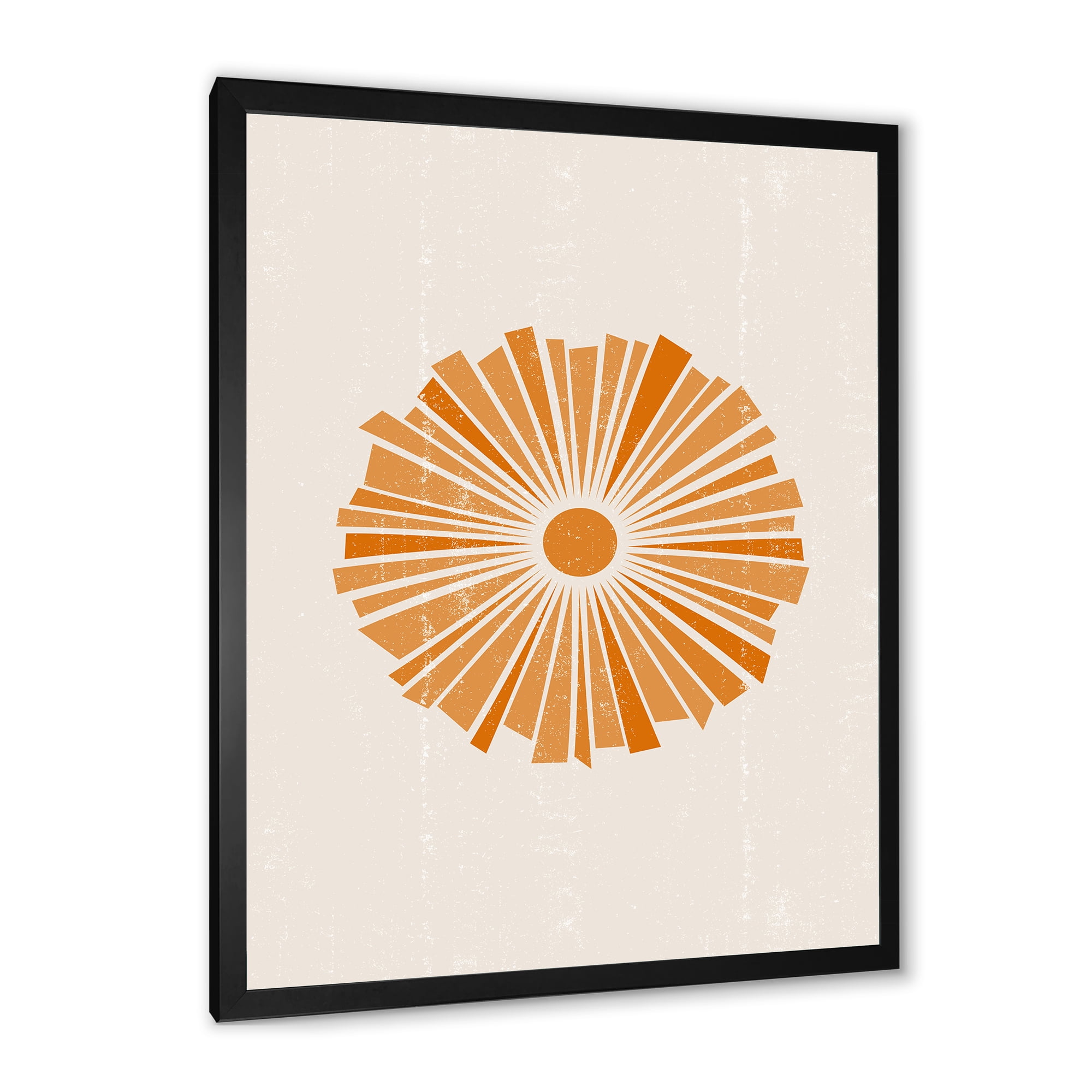 Designart 'Orange Radiant Sun I' Modern Framed Art Print