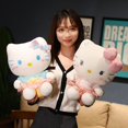 thumbnail image 4 of Sanrio-muñeco de peluche de Hello Kitty para niña, juguete de felpa corta, Falda vaquera KT, gato, almohada, algodón PP, Súper suave, regalos de cumpleaños, 4 of 4