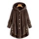thumbnail image 2 of Puntoco Mujer Tallas grandes Botón Felpa tops Con capucha Cárdigan suelto Abrigo de lana Chaqueta de invierno Selecciones de flash Puntoco Puntoco-7372, 2 of 5
