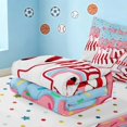 thumbnail image 5 of Manfei Girls Baseball Zipper Twin Comforter Sets with Fitted Sheet and 2 Pillowcases, Cute Monogrammed A Zipper Bedding Set, Pink Light Blue A, 5 of 7