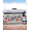 thumbnail image 5 of 4th of July RV Awning Sun Shade Screen 9'X15.3' Retro Flag Stripes Daisy Mesh Sunscreen Patriotic Leaves Gray Plaid Awning Shade Screen with Zipper UV Blocker Completed Kits for RV Motorhome Camper, 5 of 7