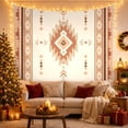 thumbnail image 3 of Southwestern Diamond Geometric Pattern on Cream Background, Cozy Boho for Wall Decor Lovers, Rustic Southwestern Art Housewarming Gift, Tapestry Wall Hanging for Living Room and Bedroom, 3 of 7