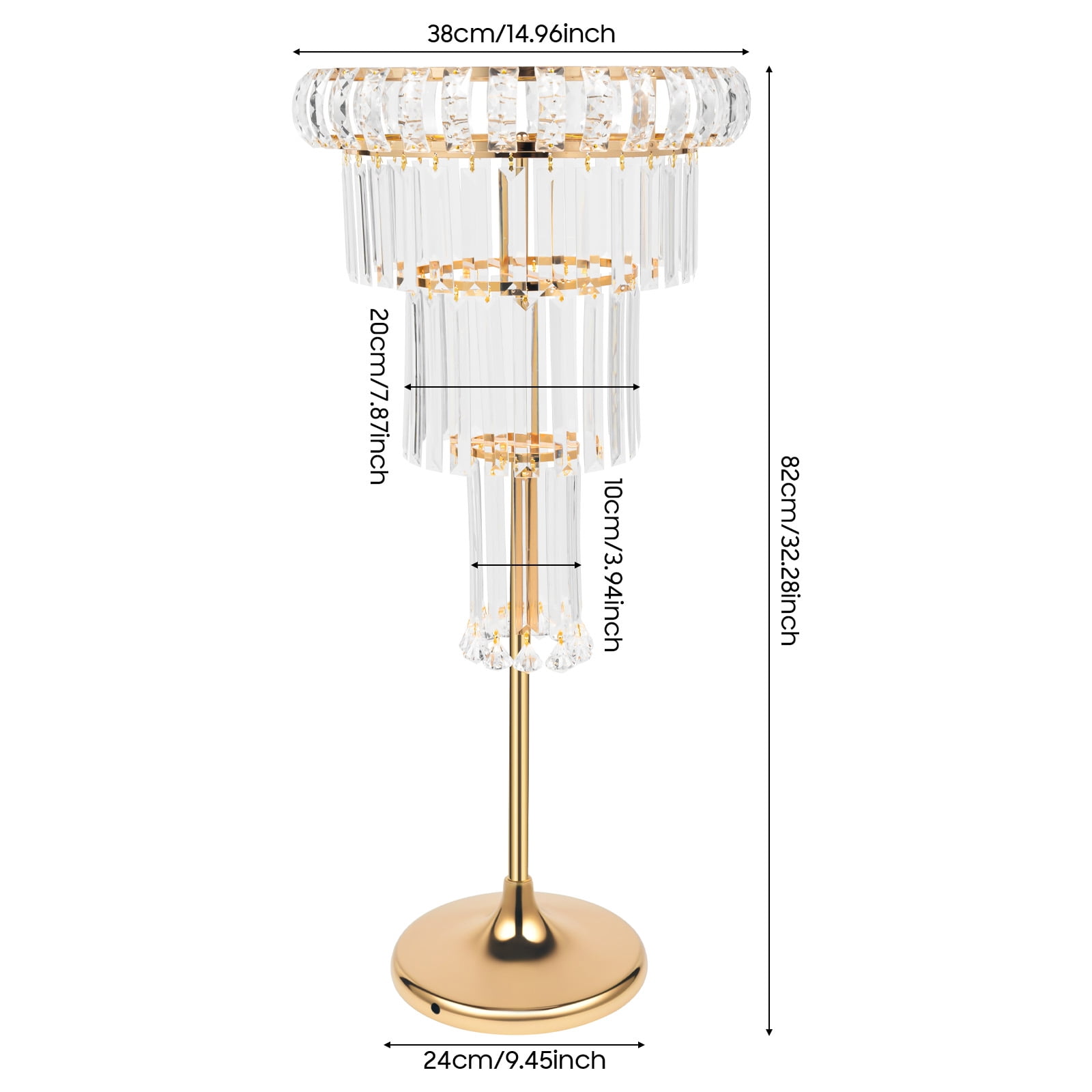 Flower Vase Crystal Flower Stand Wedding Centerpieces, 4 Tier Rectangular Chandelier Pedestal Stand, Round Pedestal Flower Holder Display, for Party, Dinner Event, Hotel/Home Decor