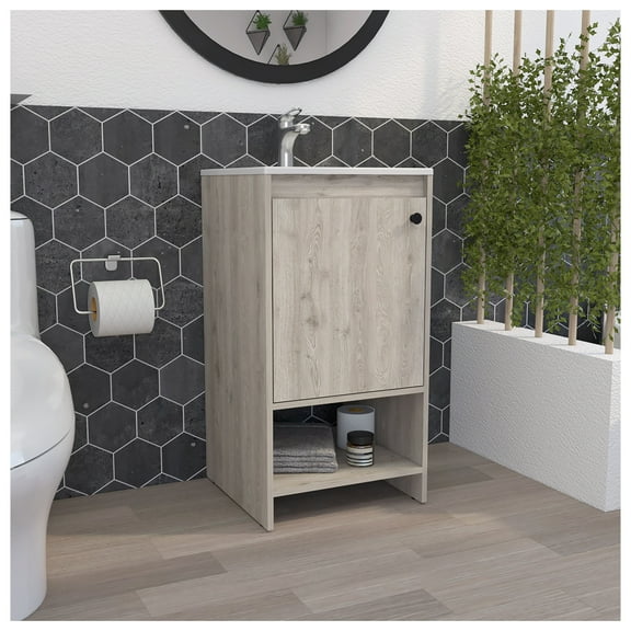 Westbury 1-Shelf Freestanding Vanity Cabinet Light Gray