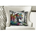thumbnail image 3 of Ambesonne Leopard Throw Pillow Cover Pack of 2, Rainbow Cat in Greyscale, 2 Pcs-36"x16", Grey Multicolor, 3 of 5