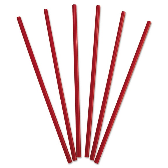 Dixie® Wrapped Giant Straws, 10 1/4", Red, 300 Straws Per Box, Carton Of 4 Boxes