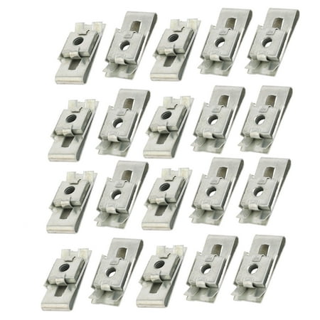 

Fit M4 Screw 65Mn Spring Steel U Nut Silver Tone 25mm x 12.5mm 20Pcs