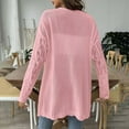 thumbnail image 4 of Luxalzxs Womens Sweaters Cardigan Casual Lightweight Long Sleeve Open Front Sweaters Solid Color Hollow Out Woven Sweater Cardigan, 4 of 5