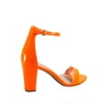 thumbnail image 2 of Rise-7 Women's Open Toe Ankle Strap Buckle Chunky High Heels Sandals Shoes ( Orange, 10 ), 2 of 2