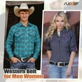 thumbnail image 4 of SUOSDEY Western Belts for Women Men Black Cowgirl Cowboy Leather Belts for Jeans Xmas Gift, 4 of 7