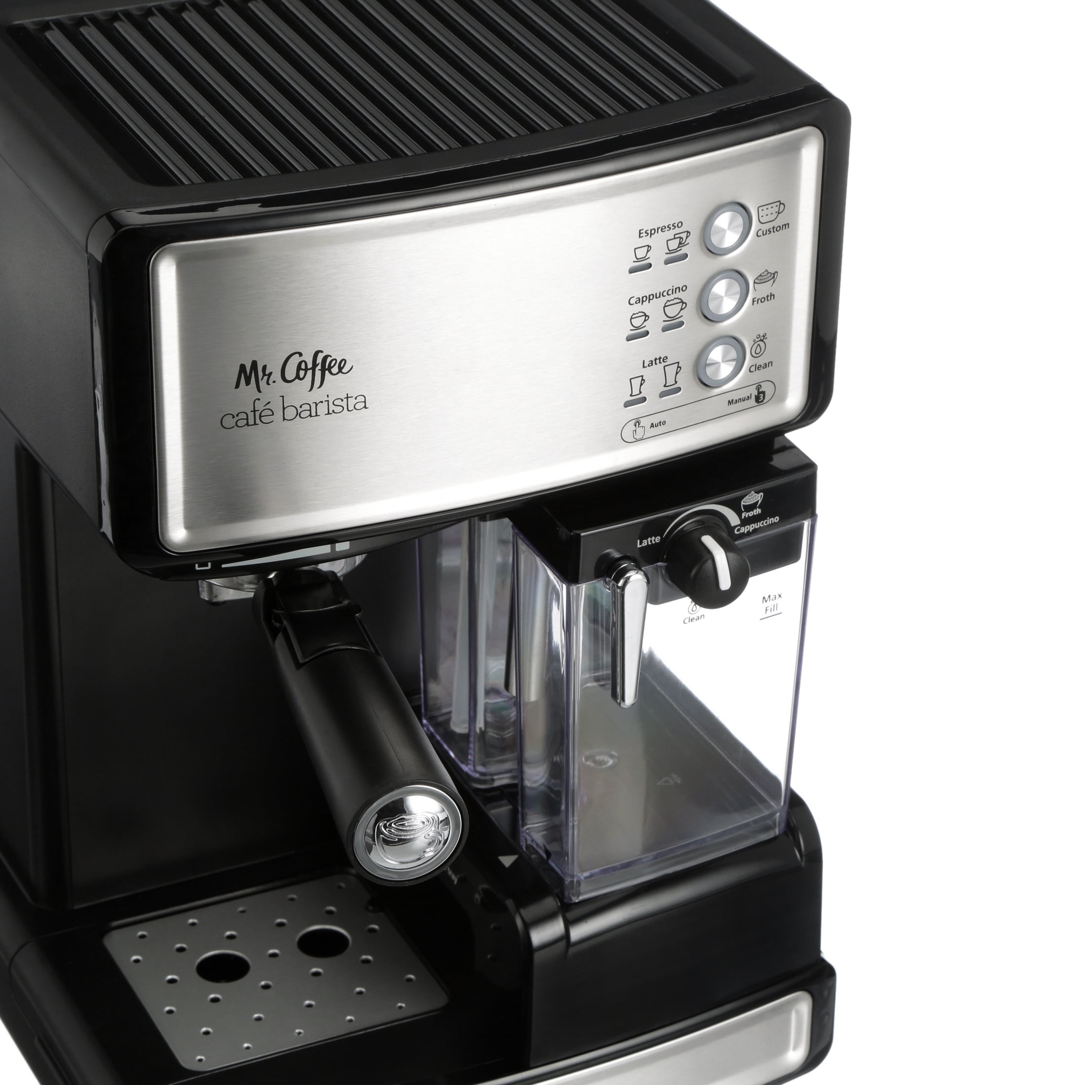 Mr. Coffee Cafe Barista Espresso/Latte/Cappuccino Machine, Automatic Single Shot Maker, Black & Silver - Walmart.com Mr. Coffee Cafe Barista Espresso/Latte/Cappuccino Machine, Automatic Single Shot Maker, Black & Silver - Walmart.com