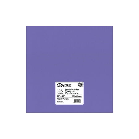 Paper Accents Cardstock 12"x 12" Stash Builder 65lb Textured Royal Purple 25pc