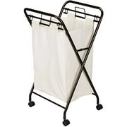 Household Essentials Hamper w/ Lift Out Natural Bag And Casters