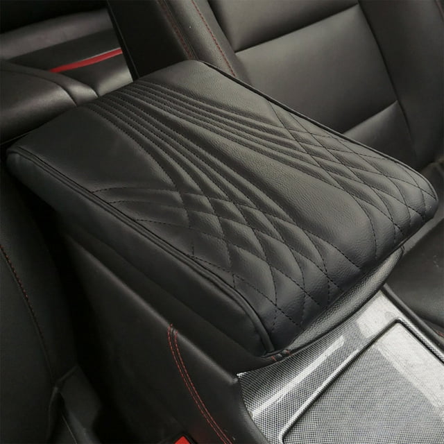 Danhjin Armrest Pad Leather Car Armrest Box Pad Car Center Console Cover - Armrest Box Mat, Memory Foam Leather Armrest Cover for Car, SuvTruckVehicle Armrest Mat
