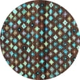 thumbnail image 1 of Ahgly Company Indoor Round Abstract Light Blue Contemporary Area Rugs, 4' Round, 1 of 4