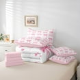 thumbnail image 6 of jejeloiu Cartoon Bowtie Loves 7-Piece Twin Bedding Sets,Pink Kawaii Bowknot Bedding Comforter Set For Girl Reversible, 6 of 8