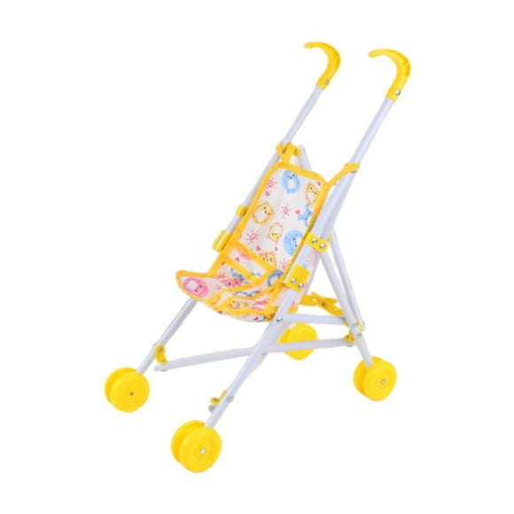 lionlar Baby Doll s Push Pram Pretend Play Dollhouse Decoration Push Cart Toy yellow