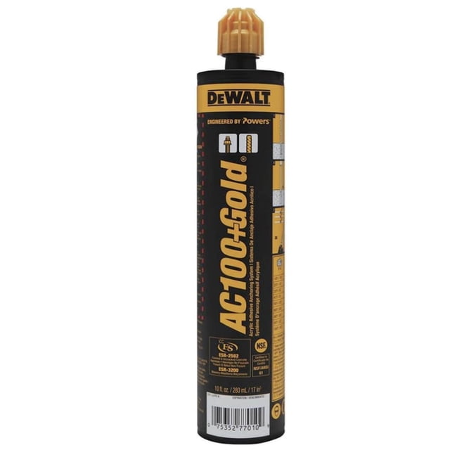 Adhesivo Epóxico DEWALT AC100 Gold 280 ml