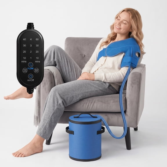 Cold Therapy Machine for Shoulder with Programmable Timer, Portable Ice Machine for Shoulder After Surgery, Ideal for Knee Replacement Recovery, ACL,Swelling, Sprains, and Other Injuries