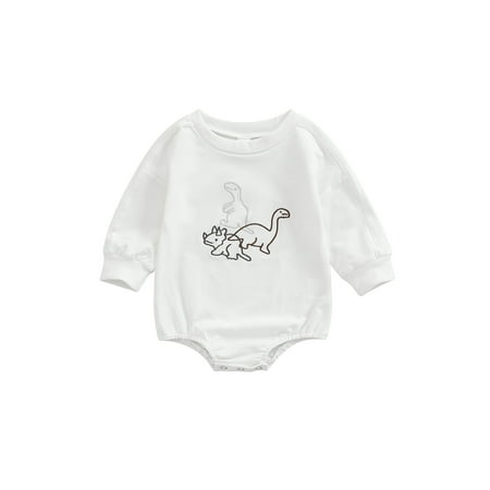 

TFFR 0-18M Newborn Infant Baby Cute Romper Cartoon Dinosaur Long Sleeve Sweatshirt Jumpsuits