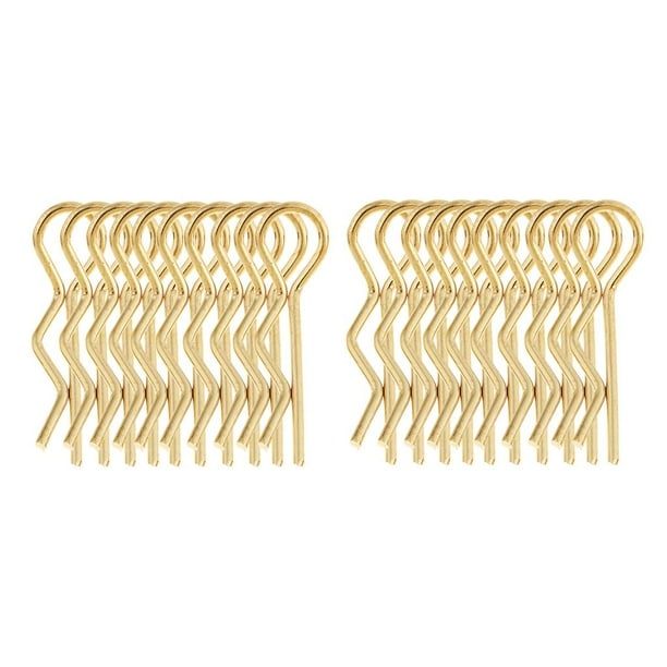 Clips para carrocería de coche RC tipo R, 20 unidades por paquete, para accesorios de coche RC de 1/10 y 1/16 Amarillo