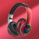 thumbnail image 1 of Auriculares supraaurales con luz LED roja, auriculares estéreo plegables Bluetooth 5.0 con micrófono, 1 of 2
