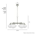 thumbnail image 6 of Hunter - Saddle Creek 6-light Brushed Nickel, Large Chandelier, Dimmable, Schoolhouse Style, Candle Shaped, for Bedrooms, Kitchens, Dining, Living Rooms - 19062, 6 of 7