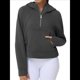 thumbnail image 1 of Sudadera con Capucha para Mujer, de Larga, Corta, con Media Cremallera y Bolsillos con Orificio para el Pulgar. Color Grafito M, 1 of 10