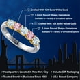 thumbnail image 2 of Gem Stone King 10K Two Tone Gold Sky Blue Aquamarine and Pink Lab Grown Diamond Wedding-Bands Ring for Women | 0.87 Cttw | Round 3.5MM | Gemstone March Birthstone | Size 7, 2 of 6