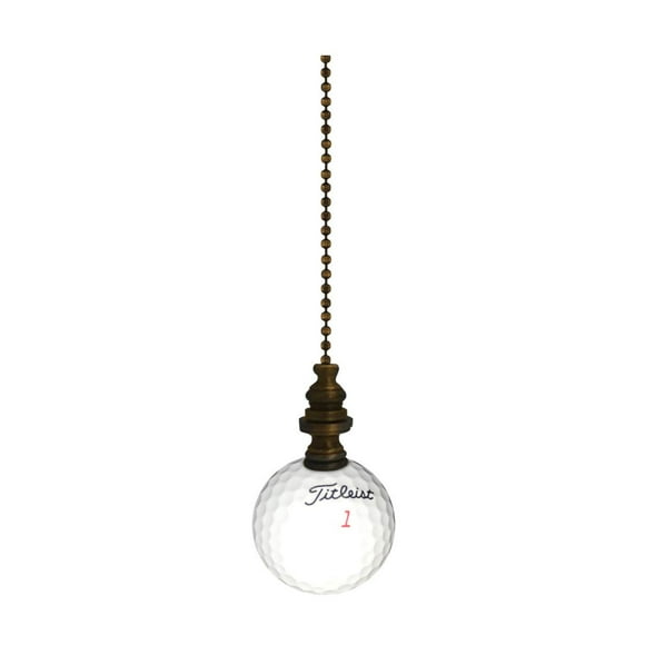 Ventilateur de Plafond à Balle de Golf, 2,25 Pouces h avec Chaîne en Laiton Antique de 12 Pouces