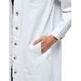 thumbnail image 5 of Women's Long Casual Maxi Length Denim Cotton Coat Oversize Button Up Jean Jacket (White, S), 5 of 5