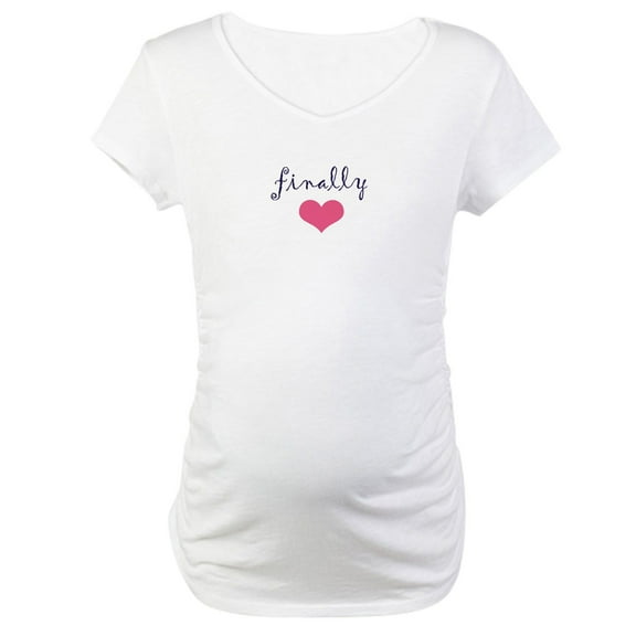 CafePress - Finally Pregnant IVF Maternity T Shirt - Cotton Maternity T-shirt, Cute & Funny Pregnancy Tee