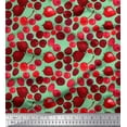 thumbnail image 1 of Soimoi Polyester Crepe Fabric Raspberry,Strawberry & Cherry Fruits Print Fabric by The Yard 42 Inch Wide, 1 of 3