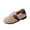 Khaki, variant on Womens Fleece Mule Loafers Comfort Casual Round Toe Slip On Warm Winter Flat Shoes Comfort Soft Sole Non-Slip Dress Shoes with Metal Buckle Strap