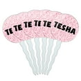 thumbnail image 1 of Tesha Cupcake Picks Toppers - Set of 6 - Pink Speckles, 1 of 1