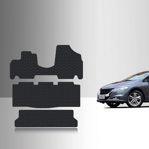 ToughPRO Front   3rd Row Mats Compatible with Honda Odyssey 2006 - All Weather Heavy Duty (Made in USA) Black Rubber