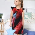 thumbnail image 4 of Fotbe Closeup Red Flamingo Portrait Vestido de Dormir para Niñas de 3 a 10 Años, Mangas Cortas, Estilo Princesa, Pijama Camisón con Mangas Voladas-Small, 4 of 6
