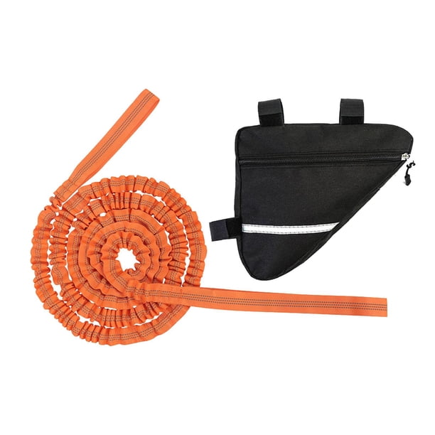 Cuerda de remolque para bicicleta, cuerda de tracción elástica para adultos y niños, ligera y fácil de usar. Naranja