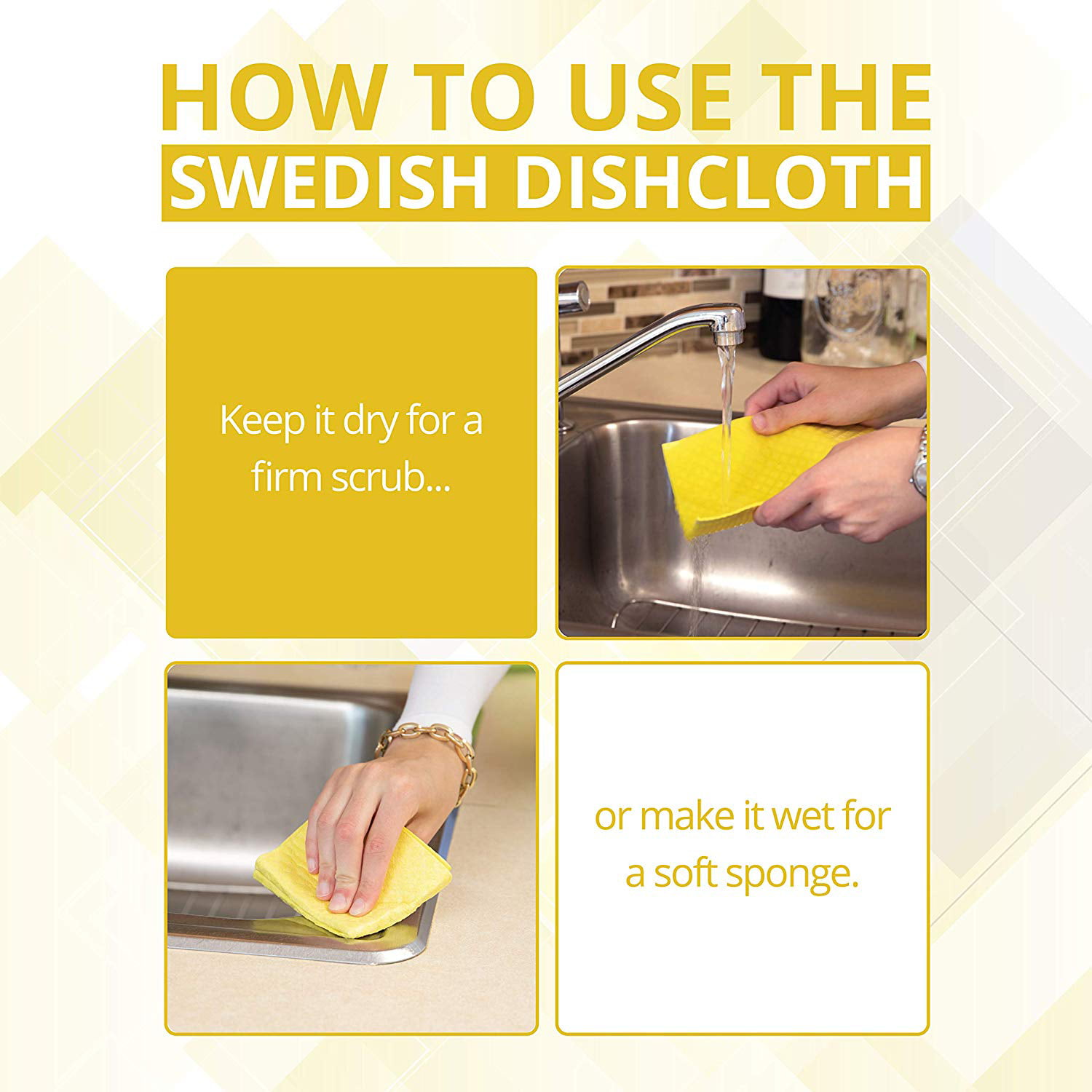 Homeries Swedish Dishcloth for Kitchen (Bulk Pack of 12) – Reusable  Cellulose Sponge Cloths for Cleaning – Eco Friendly, No Odor, Washable,  Absorbent Cleaning Cloth Hand Towel 